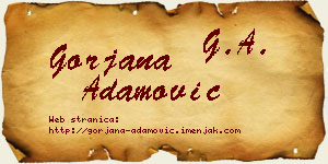 Gorjana Adamović vizit kartica